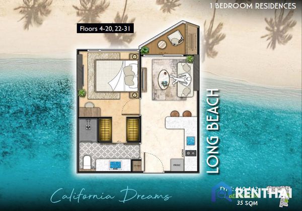 Condo 1 beds. 35 sq.m. - photo 2