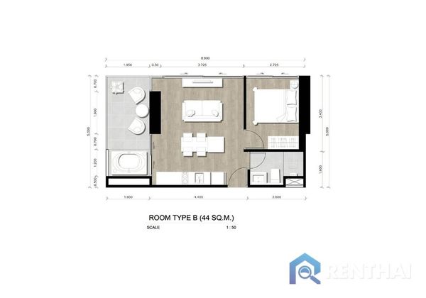 คอนโด 1 นอน 44 ตรม. - รูปภาพ 5