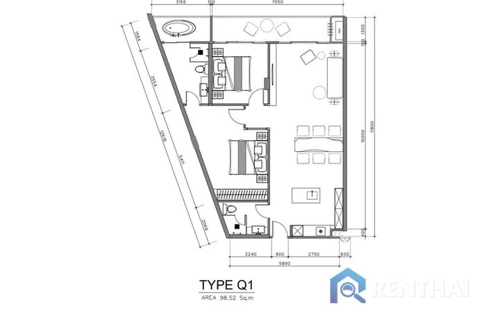แปลนห้อง - Type Q1