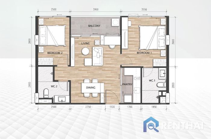 Планировка объектов - 2 Bedrooms