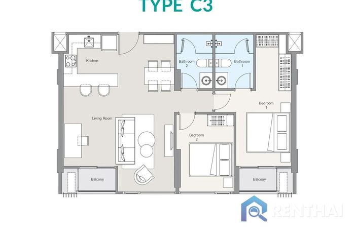 แปลนห้อง - Type C3