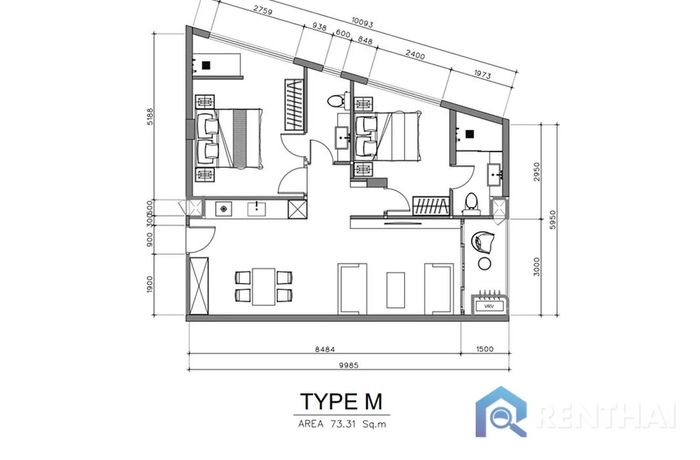 แปลนห้อง - Type M