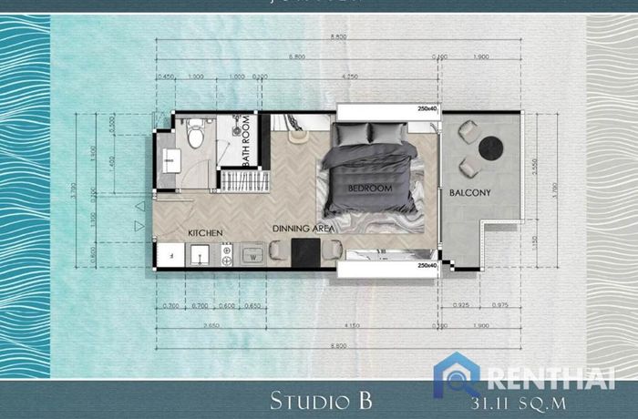 แปลนห้อง - Studio-B