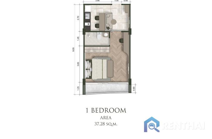 แปลนห้อง - 1 Bedroom