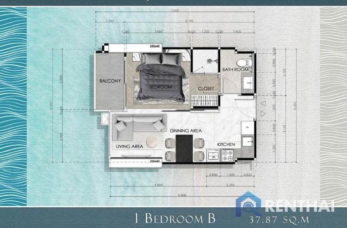แปลนห้อง - 1BR-B